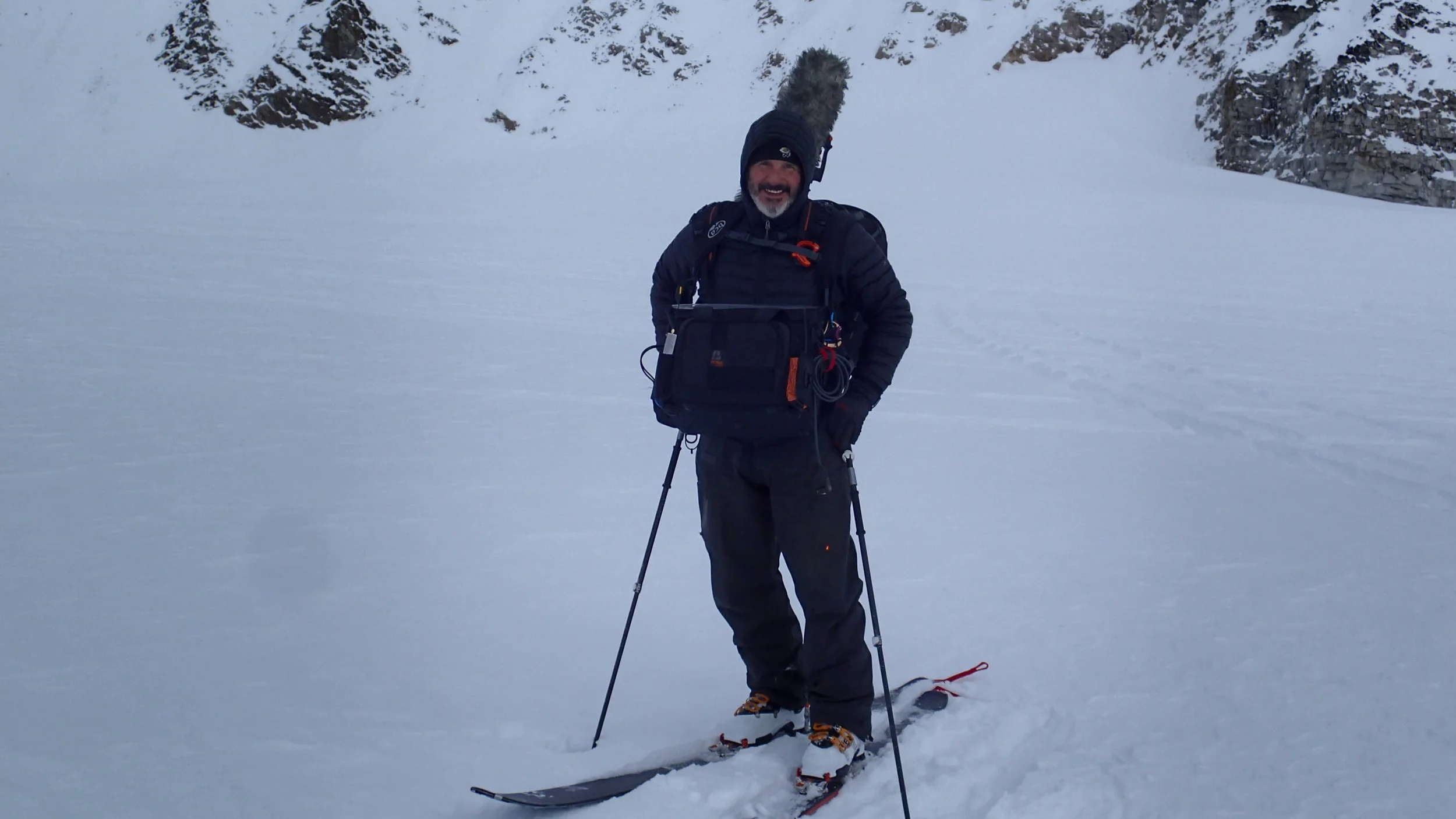  Brian is AAI Avalanche Certified and has safely navigated avalanche terrain for 25 years. He has mixed on skis for countless productions. 