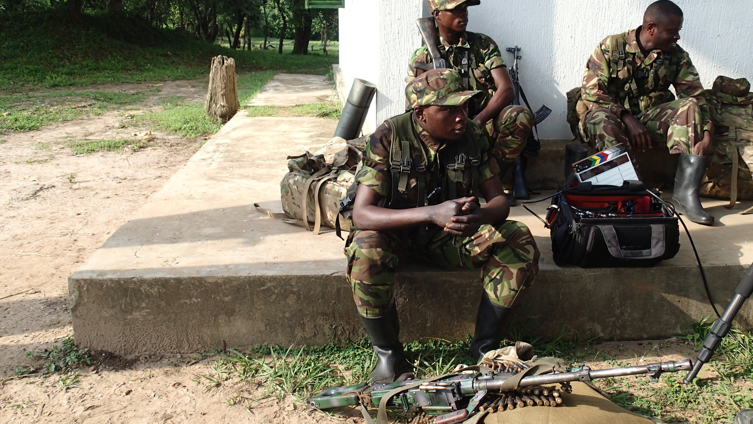  Whether it’s rifle shots, whispers or roaring elephants, VR audio requires a quiver a microphones and creative placement. Shadowing these Congolese park guards in the bush meant working quickly and quietly. 