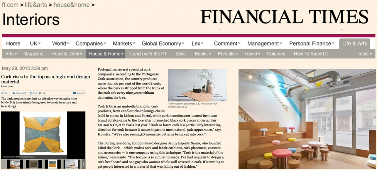 mind the cork in Financial Times - May 2015