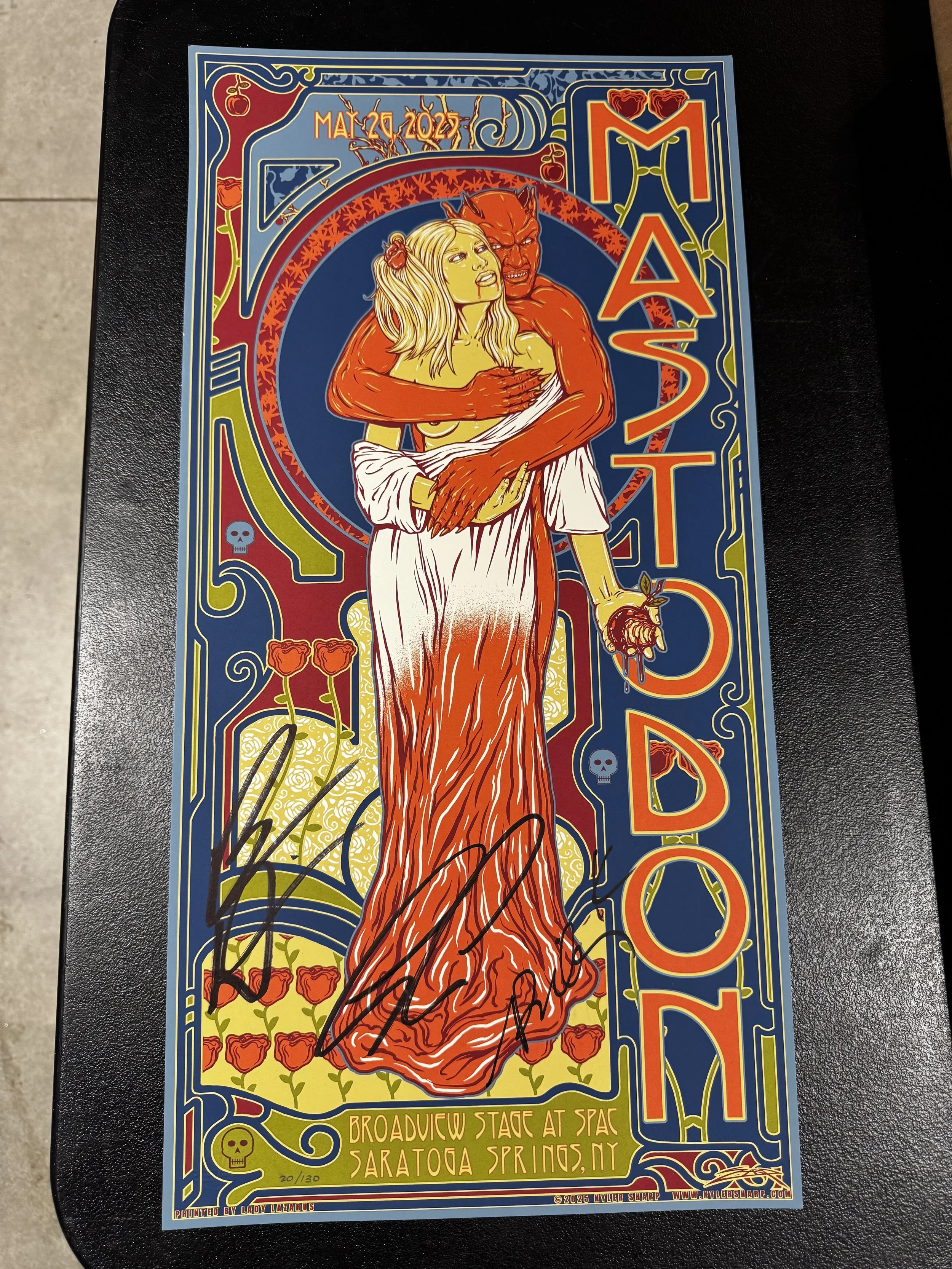 May 26th Saratoga Springs Signed tour poster Infinite Arc tour reg edition