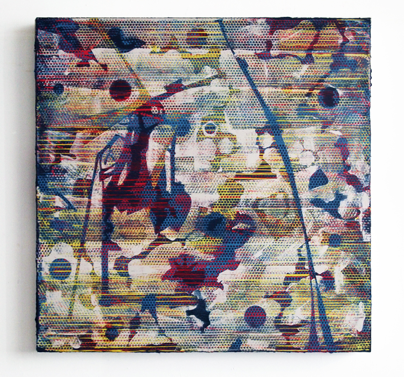  Jordan Broadworth  Scrap and Screen, 2017, oil on canvas, 30” x 30” 