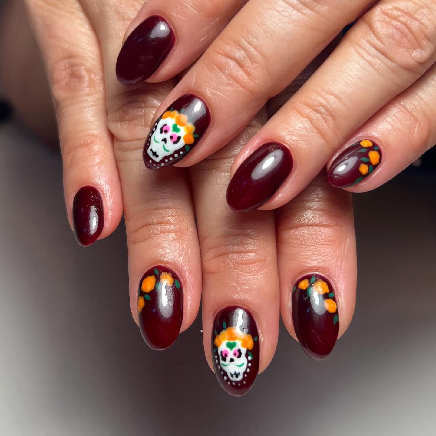 Dia de Los Muertos 🧡🌼🖤💀🖤🌼🧡
.
.
.
.
.
.
#nailexec50min #diadelosmuertos