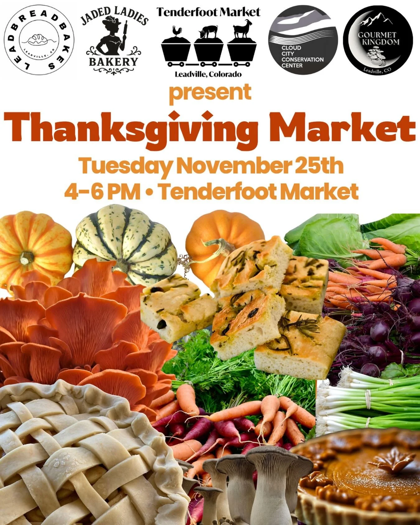 food, small businesses, SNAP access, and zero high-altitude baking stress. We&rsquo;ve got you covered 🙏💪 Join us at the Thanksgiving Pop-Up at Tenderfoot Market on Tuesday Nov 25 from 4-6pm for fresh, local treats from Cloud City Farm, @tenderfoot