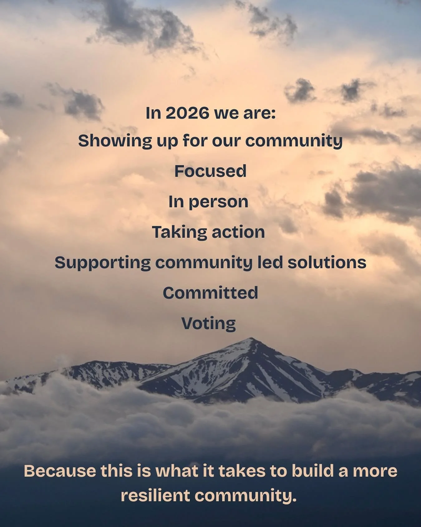 In 2026 we are:

👯Showing up for our community - being part of the village means being a villager too.
🧠Focused - because knowing what matters is power. 
👩🏻&zwj;🏫In person - this is how we build community day in and day out.
🌲Taking action - ma