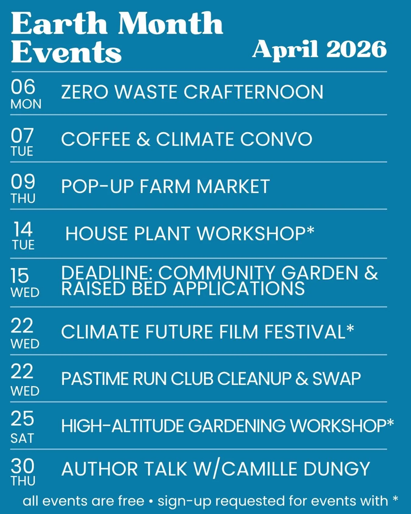 Earth Month is here 🌎🎉and we&rsquo;ve packed April with ways to show up for this place we call home!🏔️However you want to get out, get connected, or take action locally, we&rsquo;ve got ways to get involved. From farm markets &amp; workshops, to c