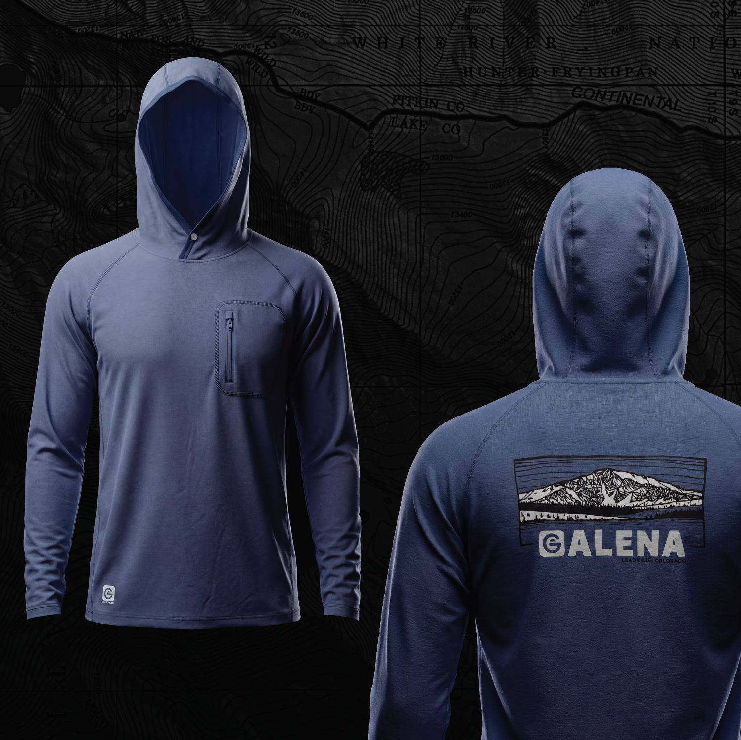 Deep Blue Galena Sun Hoodie
