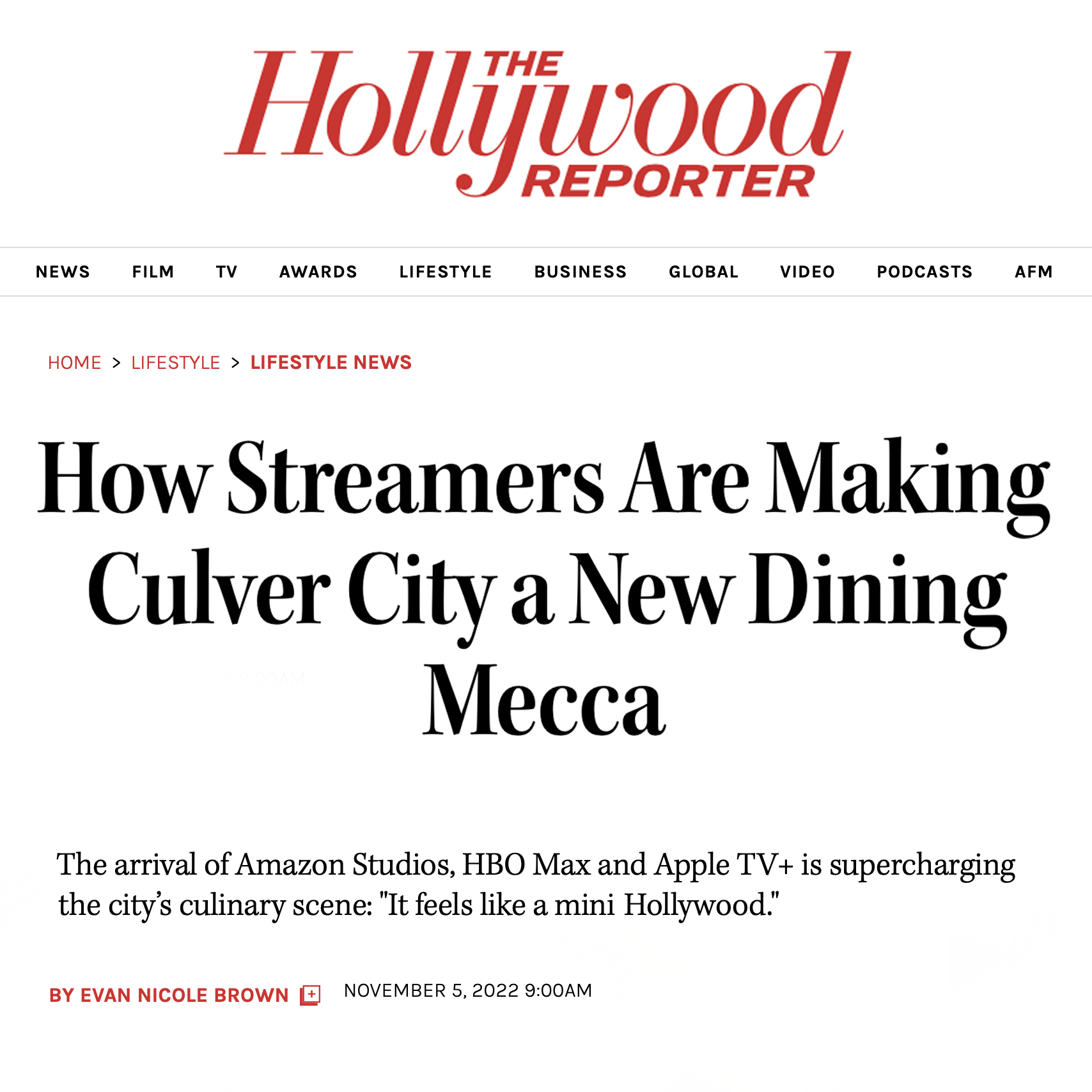 How Streamers are Making Culver City a New Dining Mecca