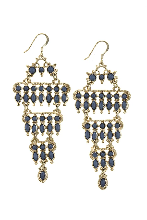 Faux Stone Art Decco Drop Earrings