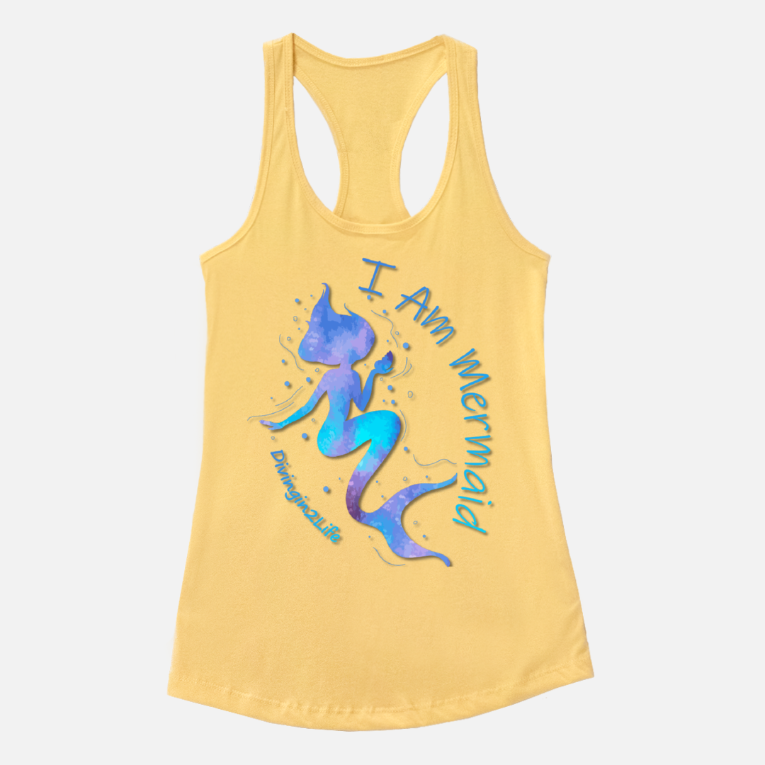 I Am Mermaid- RACERBACK TANK, lots of colors