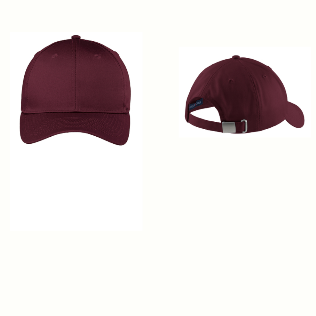 Hat with white logo- Adjustable Slide Closure (C608)