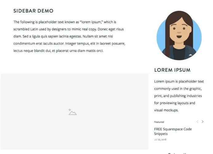The Squarespace Sidebar plugin by SQSP Themes