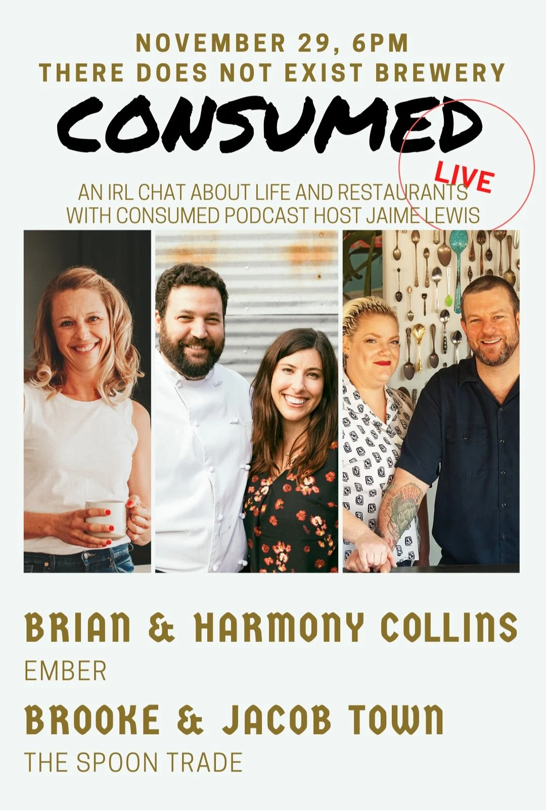 Bonus Episode: CONSUMED Live with Harmony and Brian Collins, Ember + Brooke and Jacob Town, The Spoon Trade
