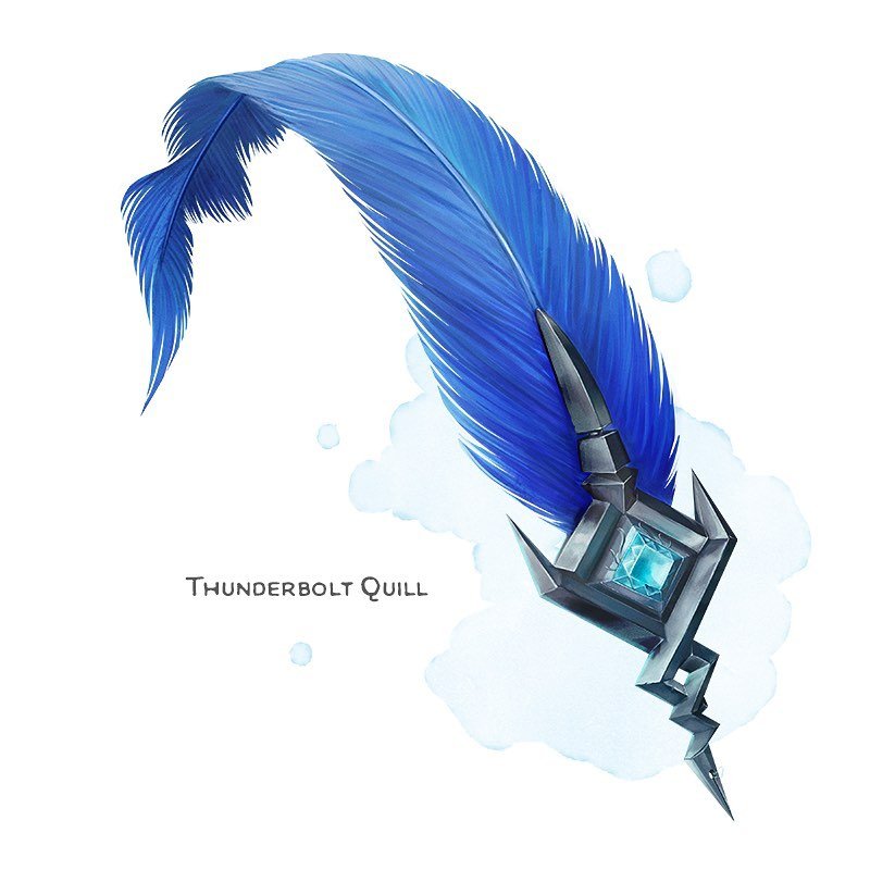 💎 𝗡𝗲𝘄 𝗶𝘁𝗲𝗺!
Thunderbolt Quill Wondrous item, rare
___

This quill writes by burning parchment, velum, or similar surfaces with electricity, instead of using ink. Dusting the surface with the quill&rsquo;s feather erases any mark made with it.