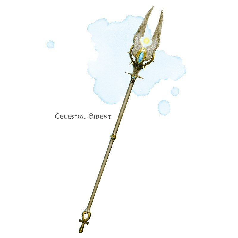 ⚔️ 𝗡𝗲𝘄 𝗶𝘁𝗲𝗺!
Celestial Bident Weapon (trident), legendary (requires attunement by a cleric or paladin)
___

This bident&rsquo;s prongs are designed as celestial wings. A ball of pure light radiates between the wings, which sheds bright light i