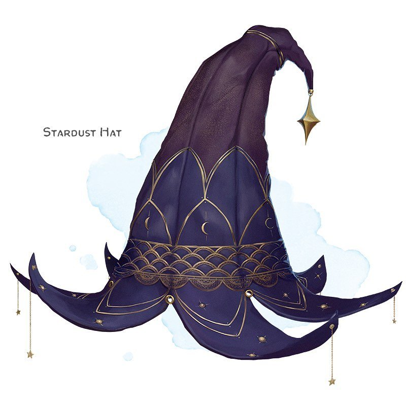 💎 𝗡𝗲𝘄 𝗶𝘁𝗲𝗺!
Stardust Hat Wondrous item, uncommon (requires attunement by a druid, warlock, or wizard)
___

This wizard&rsquo;s hat is split into a starburst pattern along the bottom. Small star pendants hang from each of its points. While wea