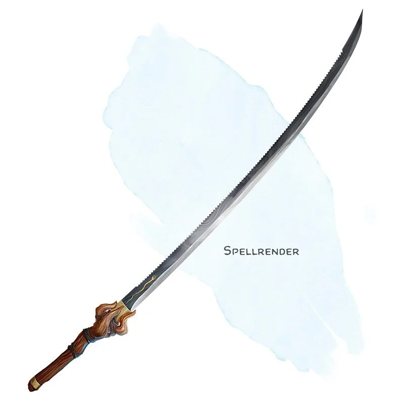 ⚔️ 𝗡𝗲𝘄 𝗶𝘁𝗲𝗺!
Spellrender Weapon (longsword), uncommon
___

This magic weapon has the finesse property. When you hit a creature with the weapon, you can choose to hit it with the inverted, serrated side of the blade: the damage from the attack 