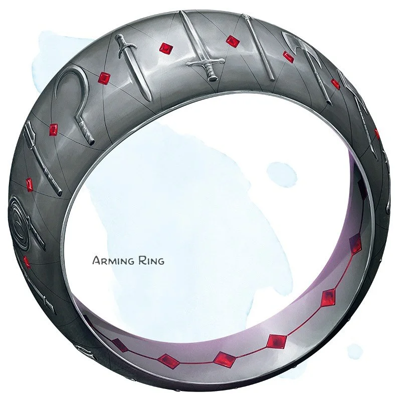 💍 𝗡𝗲𝘄 𝗶𝘁𝗲𝗺!
Arming Ring Ring, uncommon
___

While wearing this ring, you can use a bonus action to summon a mundane melee weapon of your choice to the hand that&rsquo;s wearing it, such as a handaxe, scimitar, or whip. The weapon can&rsquo;t 