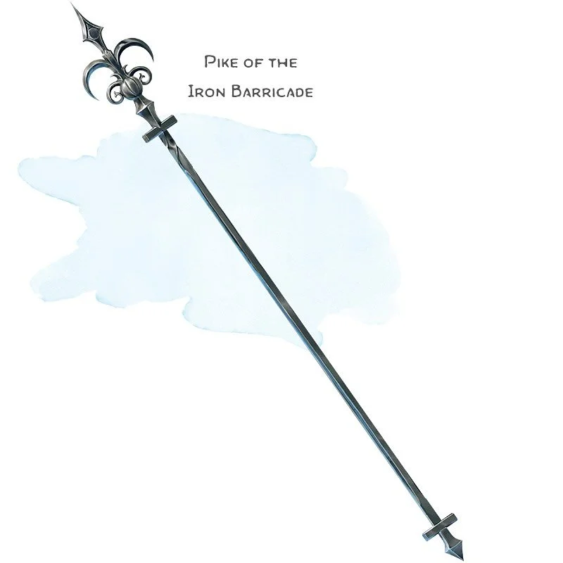 ⚔️ 𝗡𝗲𝘄 𝗶𝘁𝗲𝗺!
Pike of the Iron Barricade Weapon (pike), rare (requires attunement)
___

This black metal pike resembles a post of a particularly elaborate fence. You gain a +1 bonus to attack and damage rolls made with this magic weapon.

𝙎𝙪?