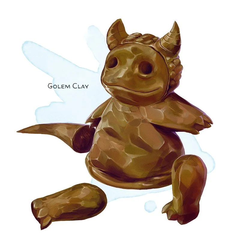 💎 𝗡𝗲𝘄 𝗶𝘁𝗲𝗺!
Golem Clay Wondrous item, uncommon
___

A pack of &ldquo;golem clay&rdquo;&nbsp;weighs 5 pounds and is roughly the size of a large brick. You can spend 10 or more minutes molding the clay into a Tiny sculpture. Once you&rsquo;ve d