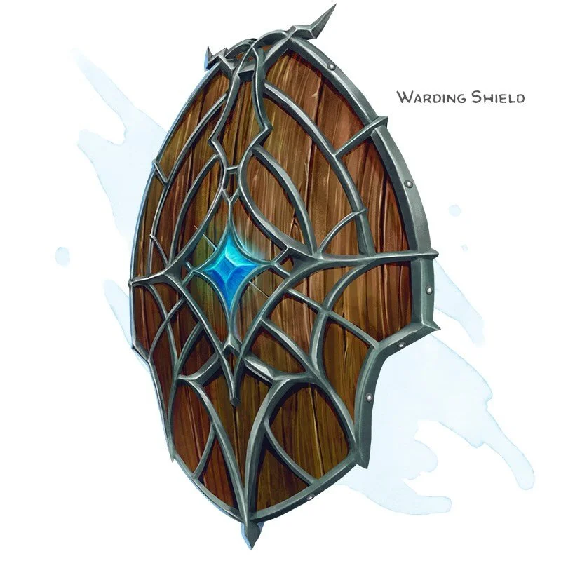 🛡 𝗡𝗲𝘄 𝗶𝘁𝗲𝗺!
Warding Shield Armor (shield), rare
___

This magic shield is made with repurposed magical technology, which emanates with an abjurative force. The shield has a special well of hit points, up to a maximum of 25. It regains 2d10 + 