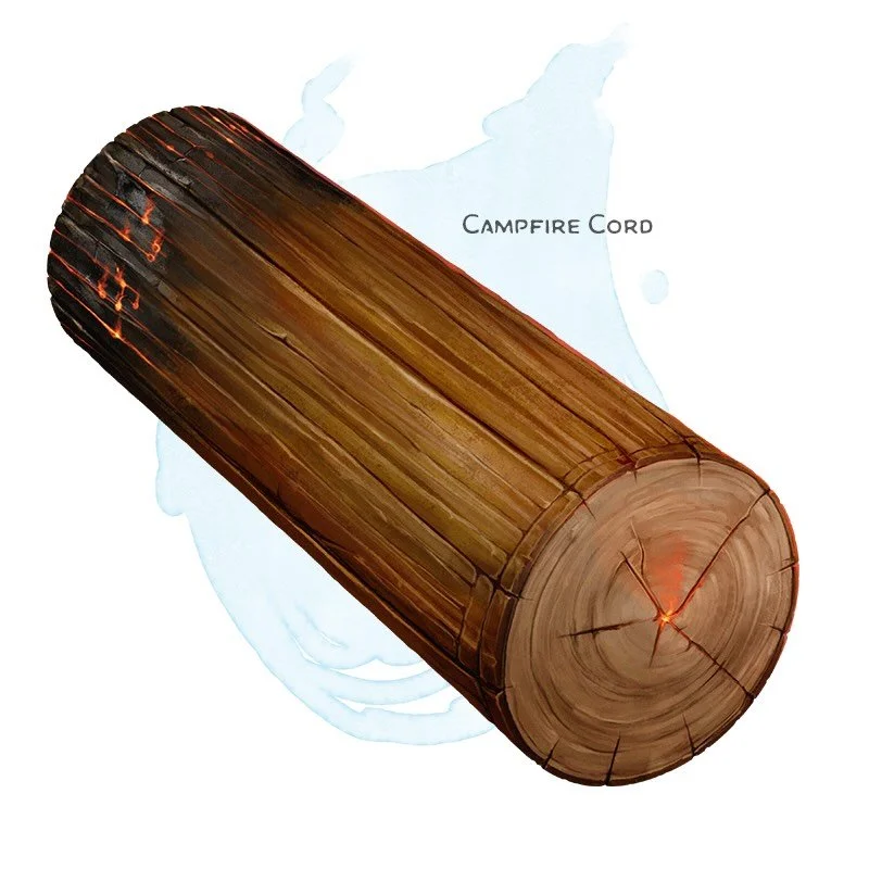 💎 𝗡𝗲𝘄 𝗶𝘁𝗲𝗺!
Campfire Cord Wondrous item, common
___

This small log looks like an ideal campfire starter. It weighs 1 pound and is roughly a foot long.

When you add this log to a fire, it releases a pair of loud cracks. When viewed from the 