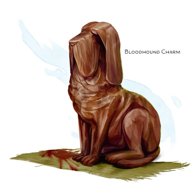 💎 𝗡𝗲𝘄 𝗶𝘁𝗲𝗺!
Bloodhound Charm Wondrous item, uncommon
___

This wooden figurine of an old bloodhound radiates with an earnest desire to find things. You can use an action to speak the figurine&rsquo;s command word and then wrap it in or press 