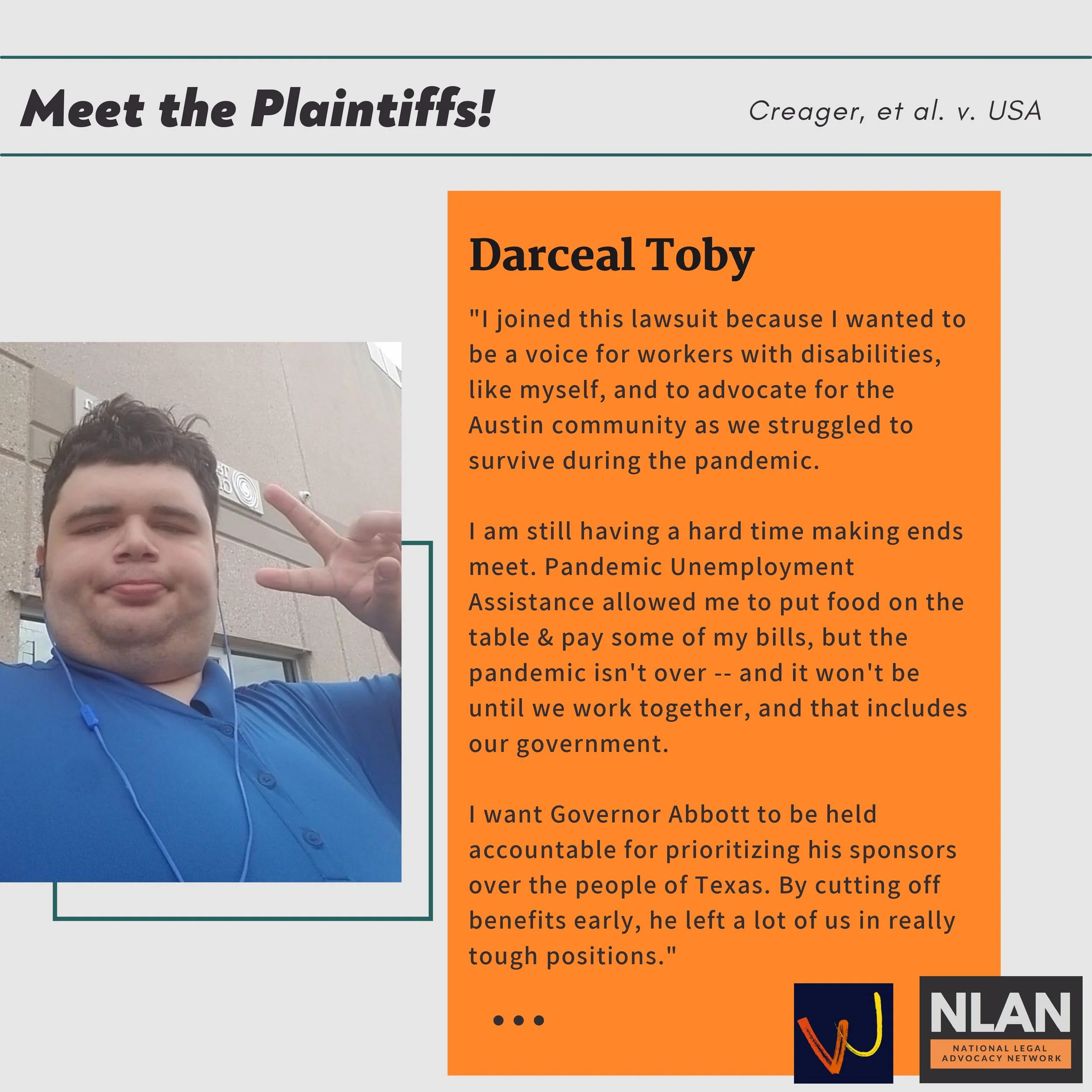 Meet the Plaintiffs of Creager, et al. v. USA — NLAN