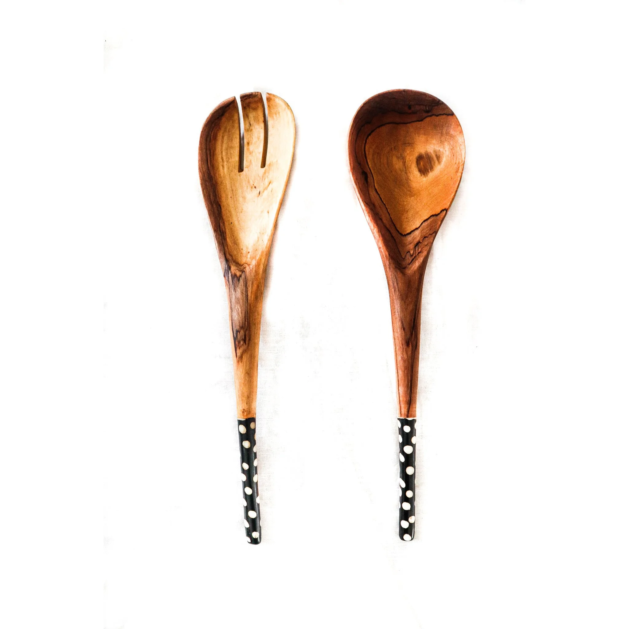 Salad Servers with Batik Bone Print - Tamale (S)