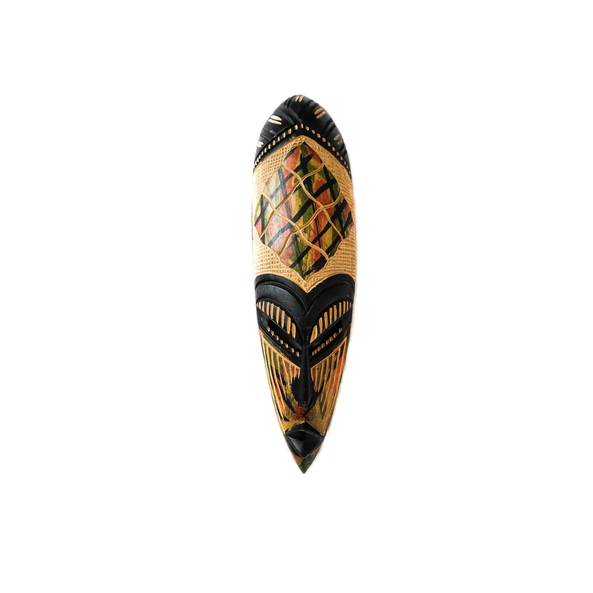 Hand Carved African Wall Mask  - Quilt