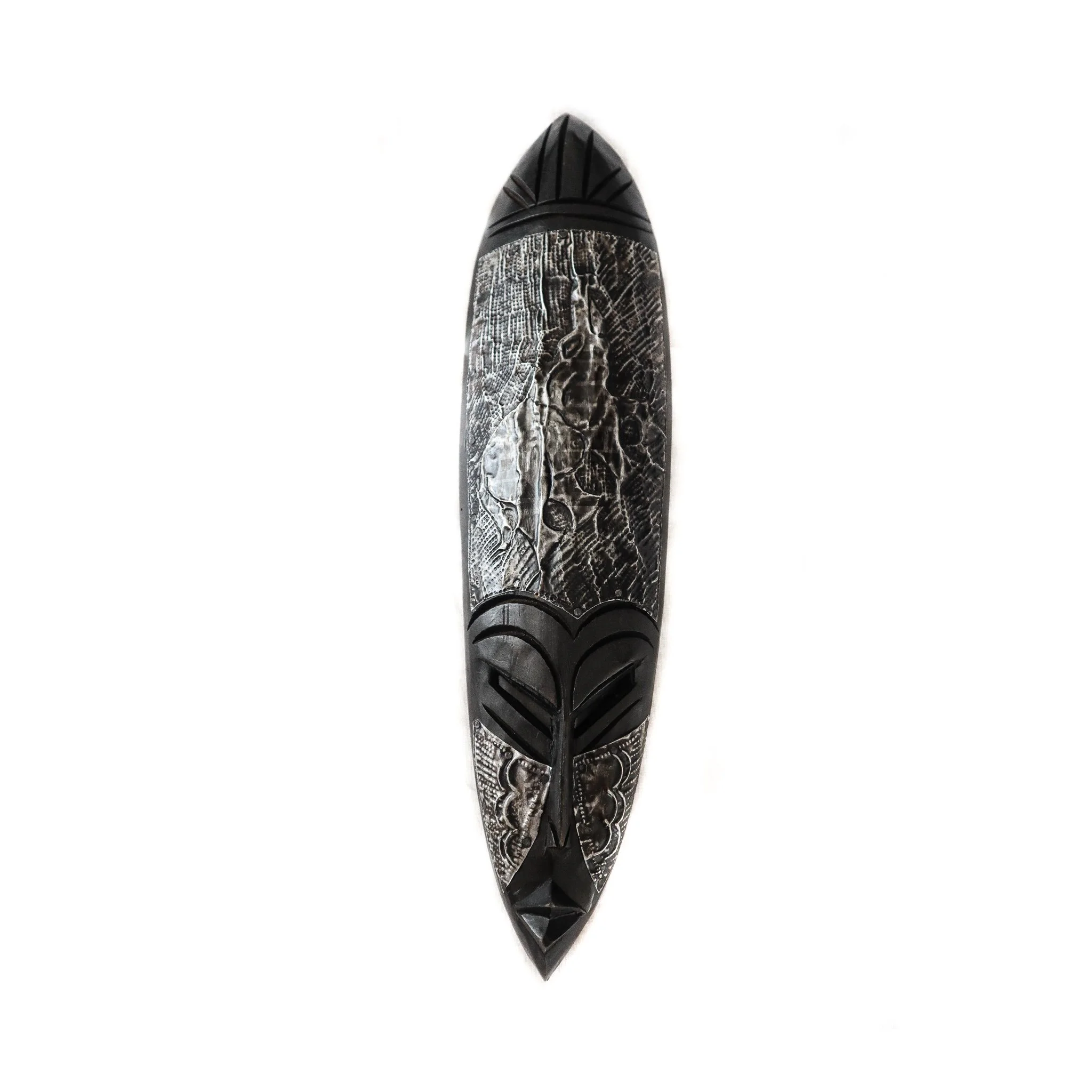 Hand Carved African Wall Mask  - Plated