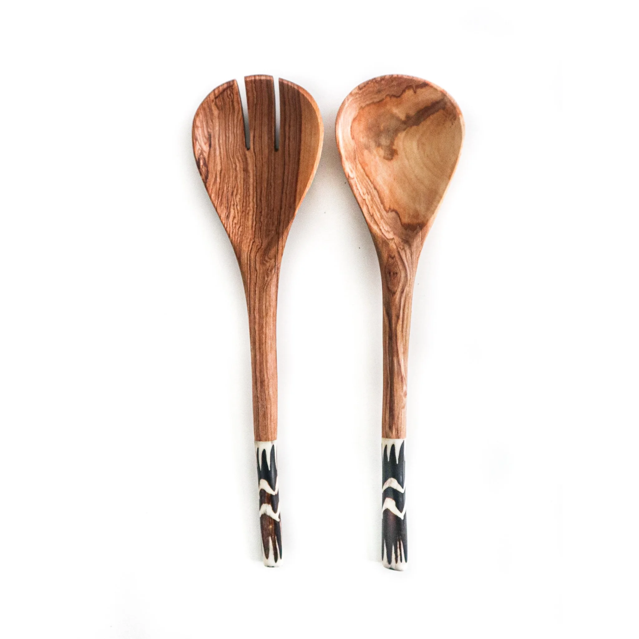 Salad Servers with Batik Bone Print - Yendi