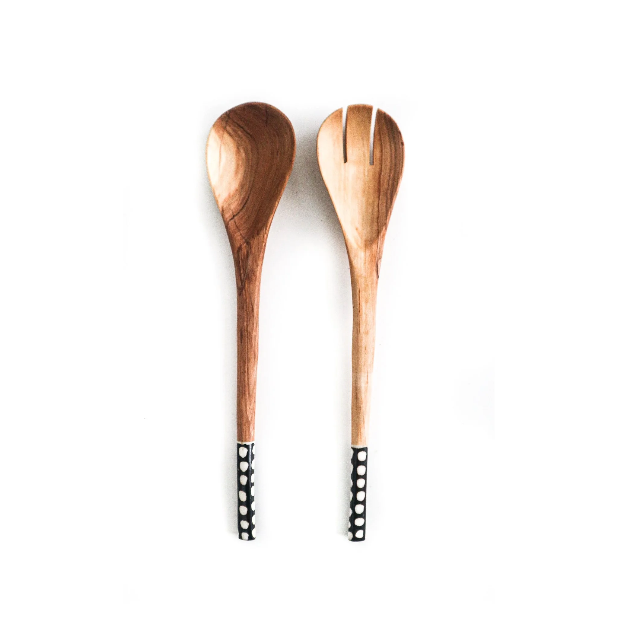 Salad Servers with Batik Bone Print - Tamale (L)