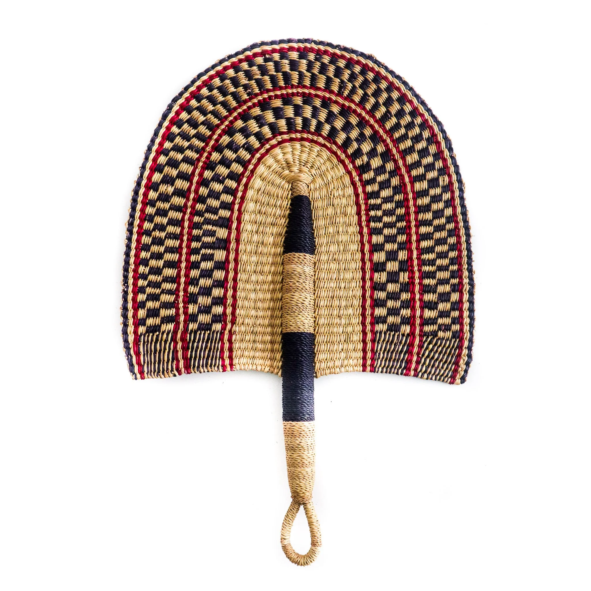 Handwoven Bolga Fan - Purple Pattern