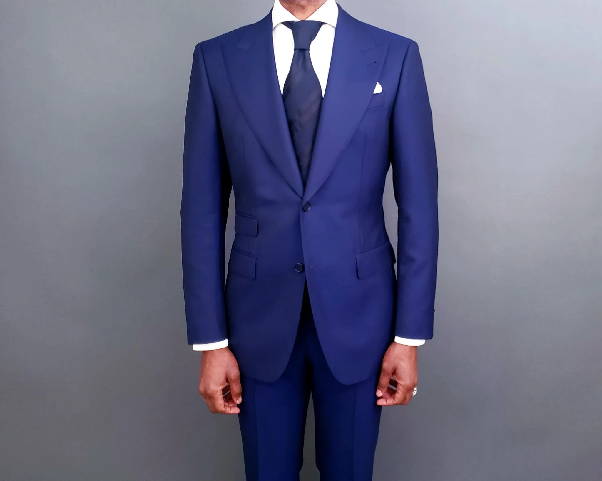 Navy Blue Single Breasted Two Button Suit