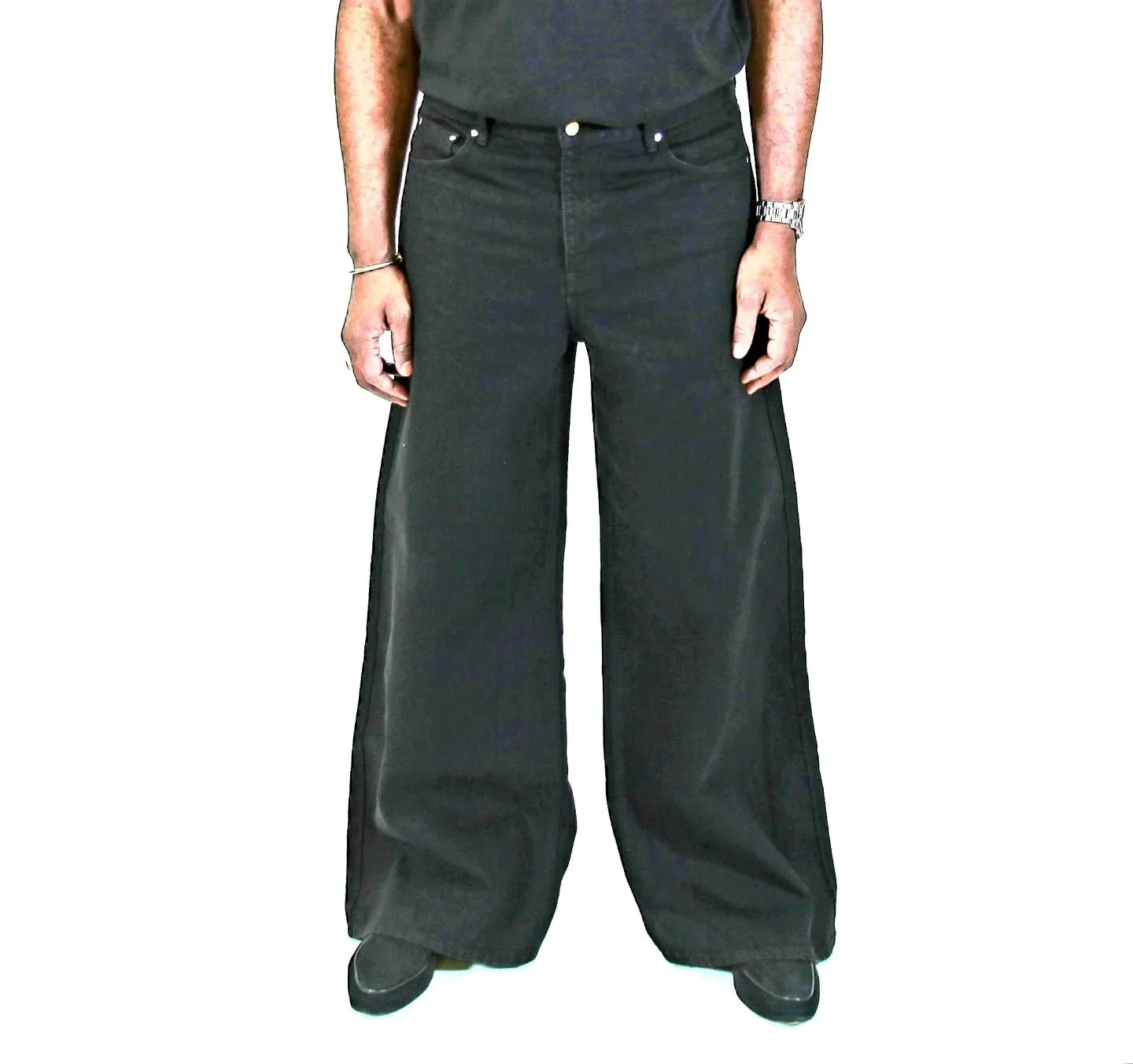Black wide leg jeans by JMC