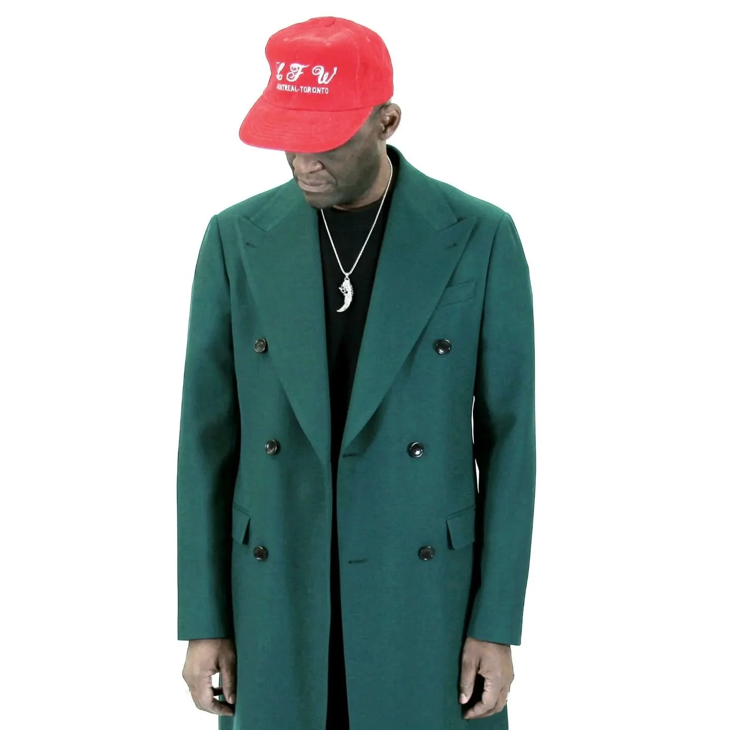 Green long overcoat by JMC