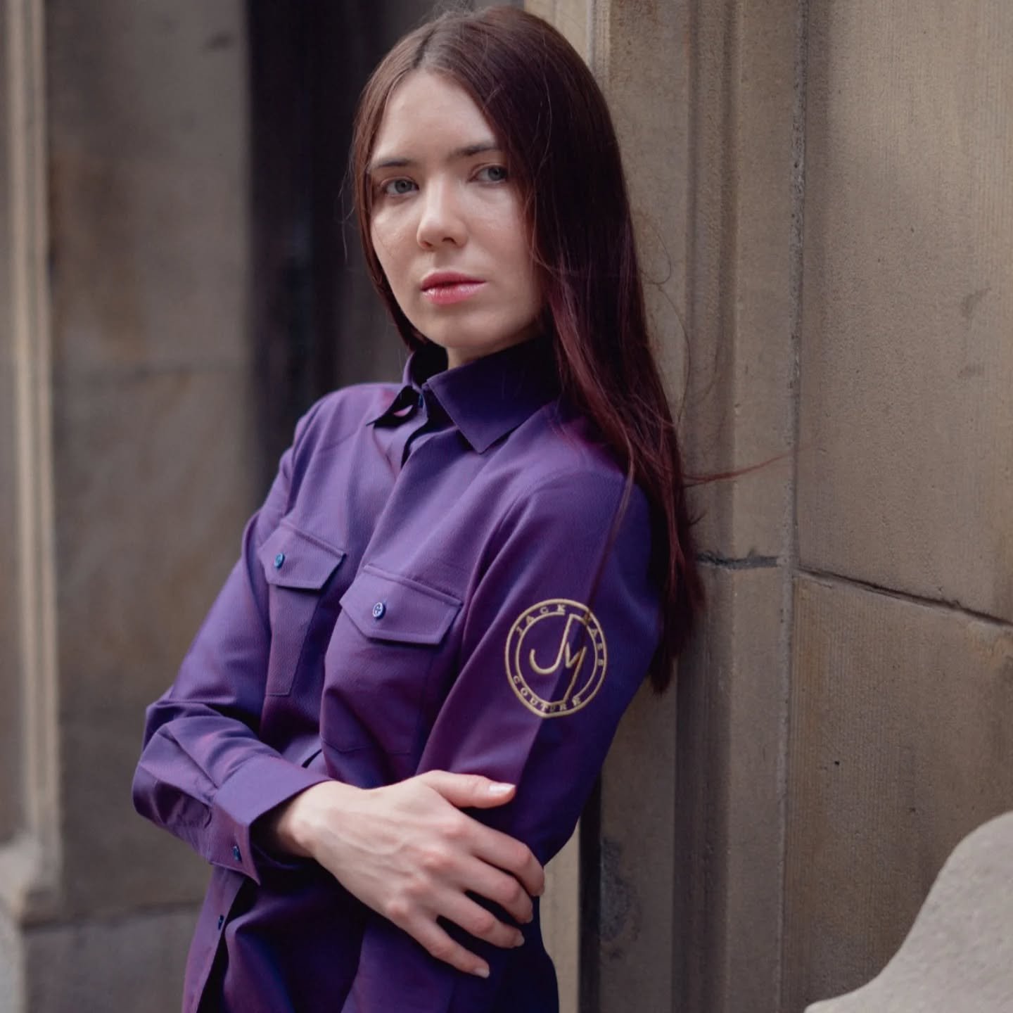 Purple military style shirt by JMC