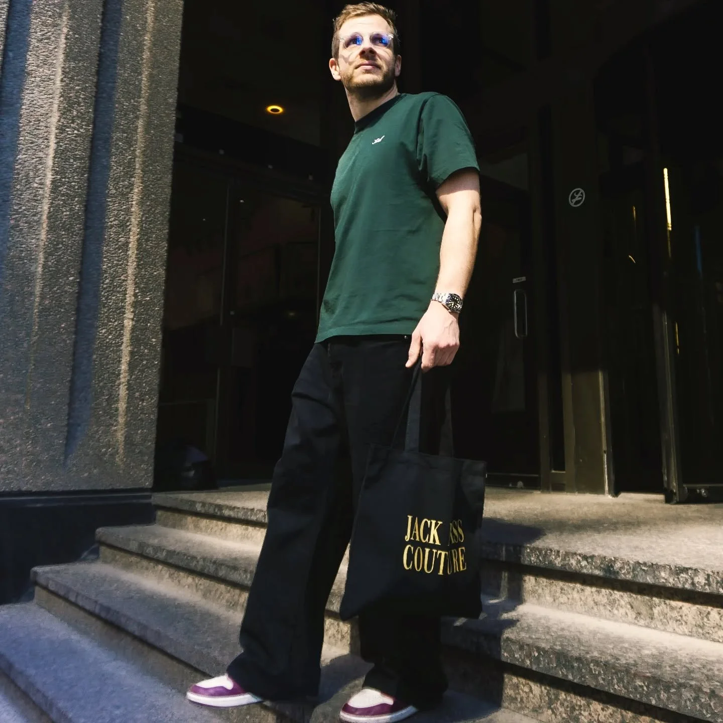 Black jeans 👖 black &amp; gold tote bag by JMC