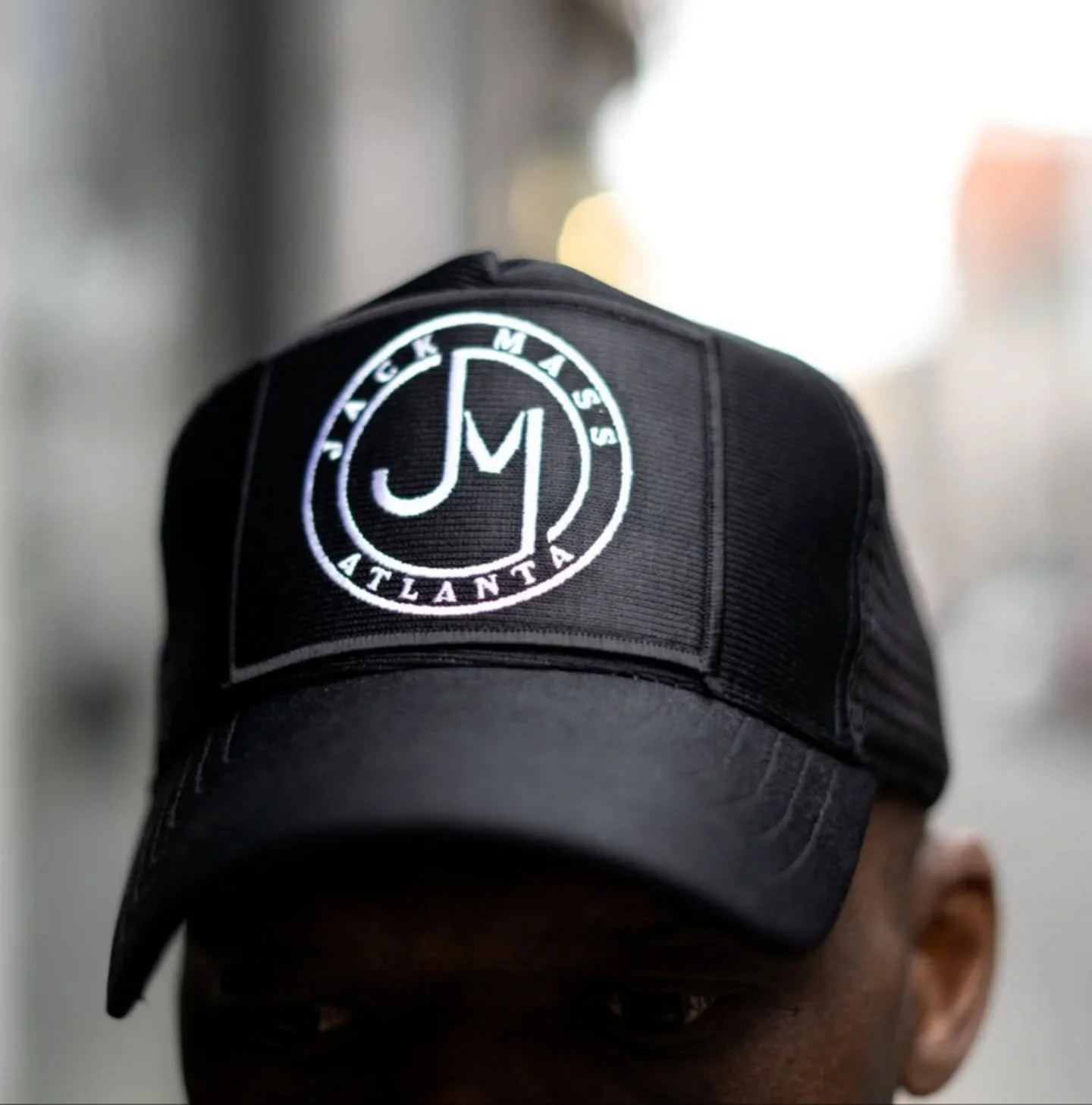 Black &amp; white trucker hat by JMC