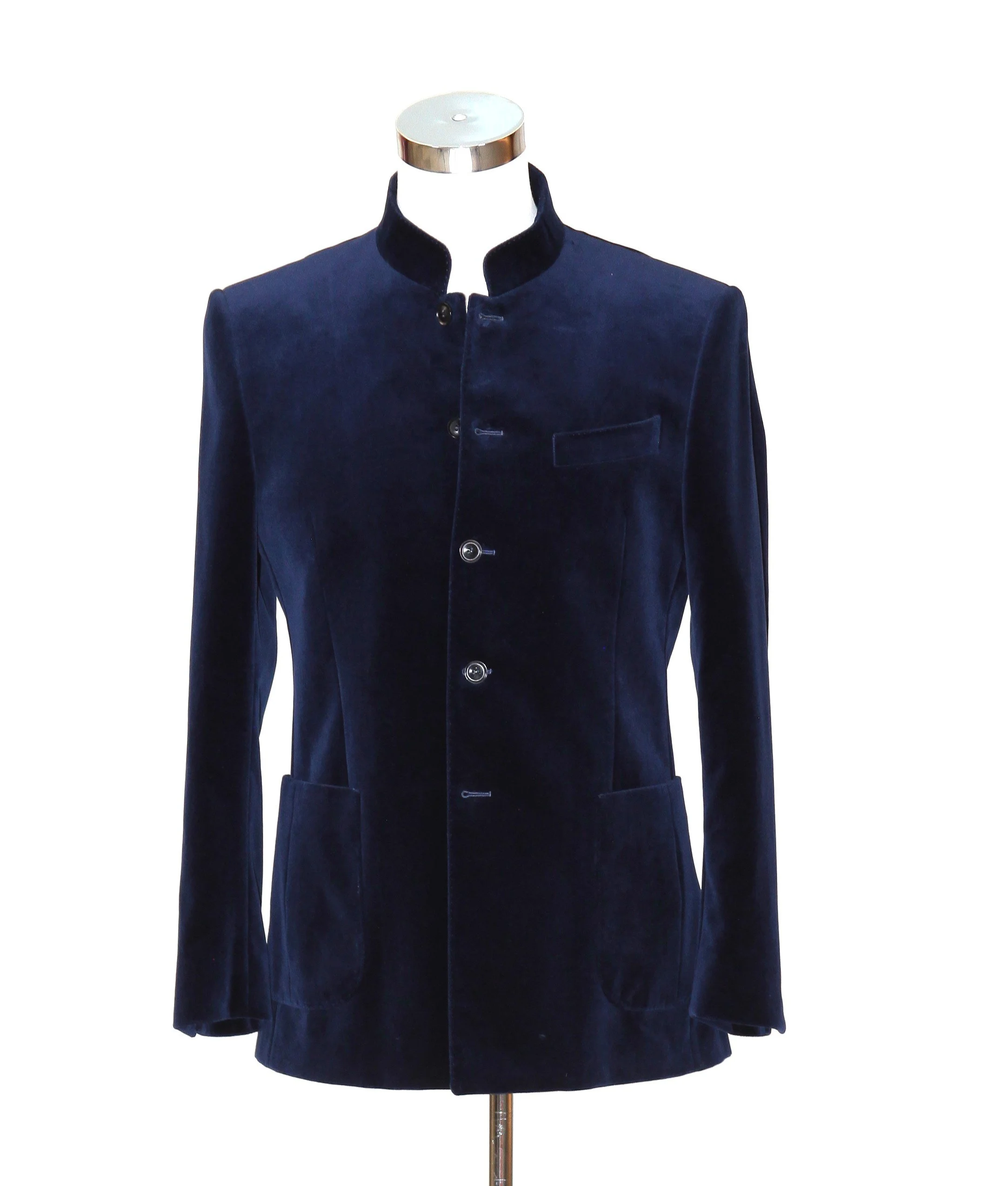 Midnight Blue Banded Collar Blazer