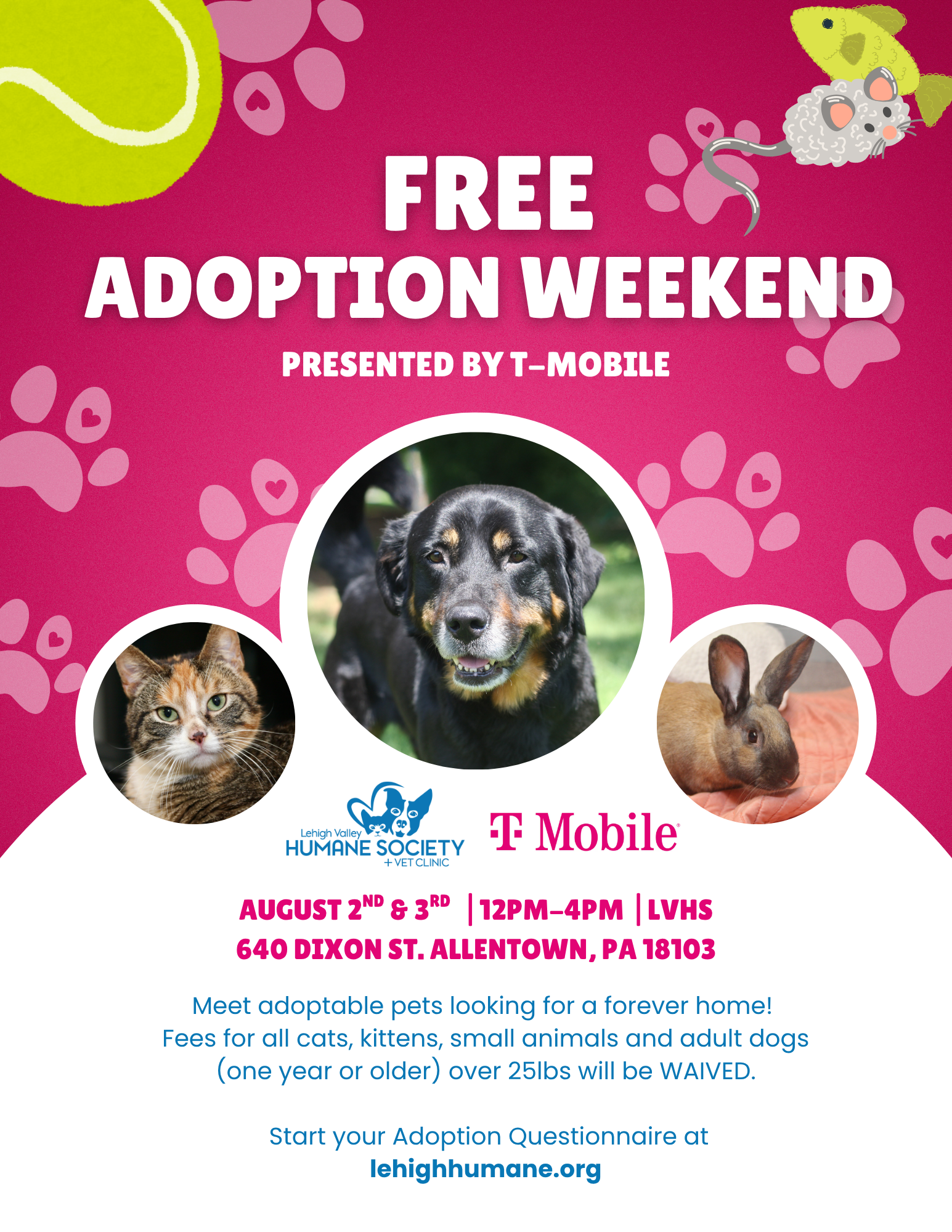 Free Adoption Weekend sponsored by T-Mobile