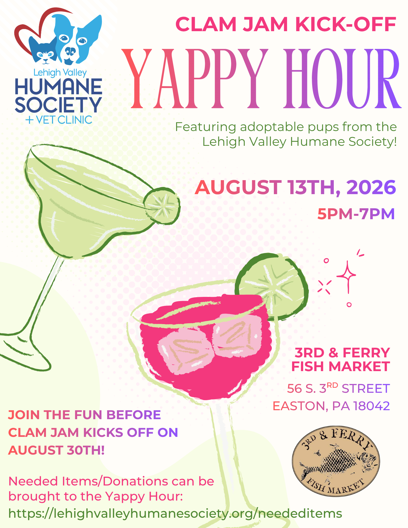 Clam Jam Kick-off Pawty and Yappy Hour