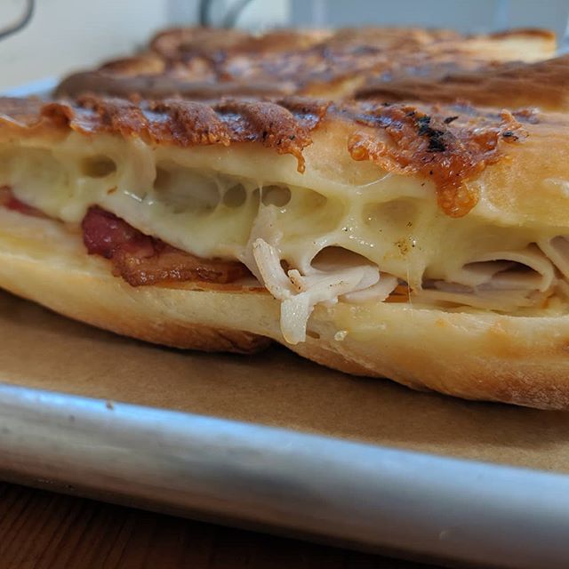 Hot off the press! The panini press that is! It's an ooey gooey Turkey Bacon Cheddar Panini on our Gluten Free French Baguette. Don't worry, we're drooling, too!!
.
#glutenfree #alwaysglutenfree #glutenfreepaninis #glutenfreelunch #glutenfreebaguette