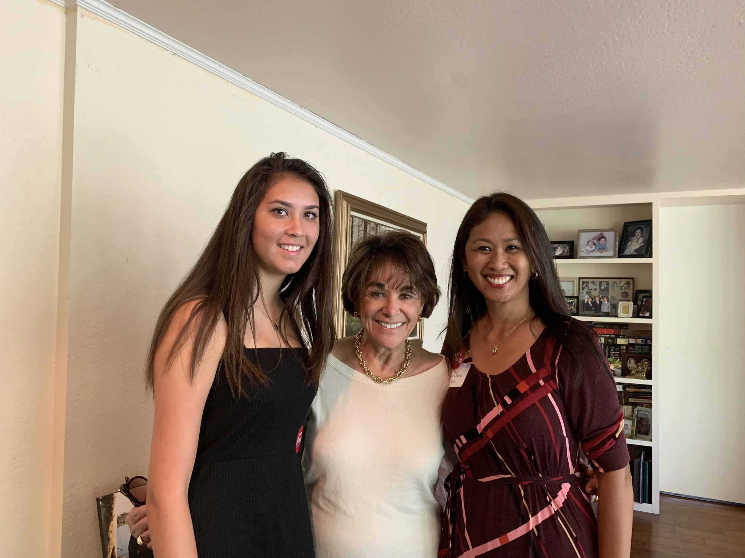 Los Gatos Councilwoman Marico Sayoc and daughter Isabella with Anna