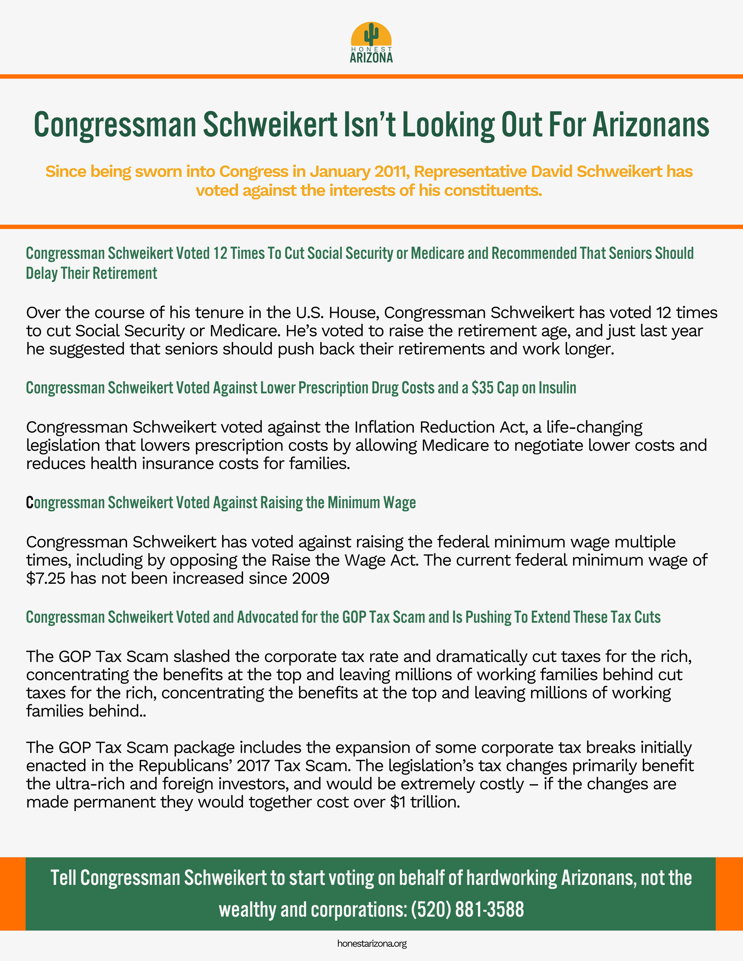 Congressman Schweikert Isn't Looking Out for Arizonans