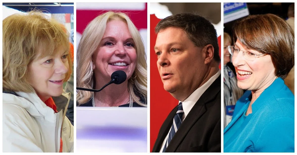 Senate candidates (from left) Tina Smith, Karin Housley, Jim Newberger, and Amy Klobuchar. Photo: MPR News.