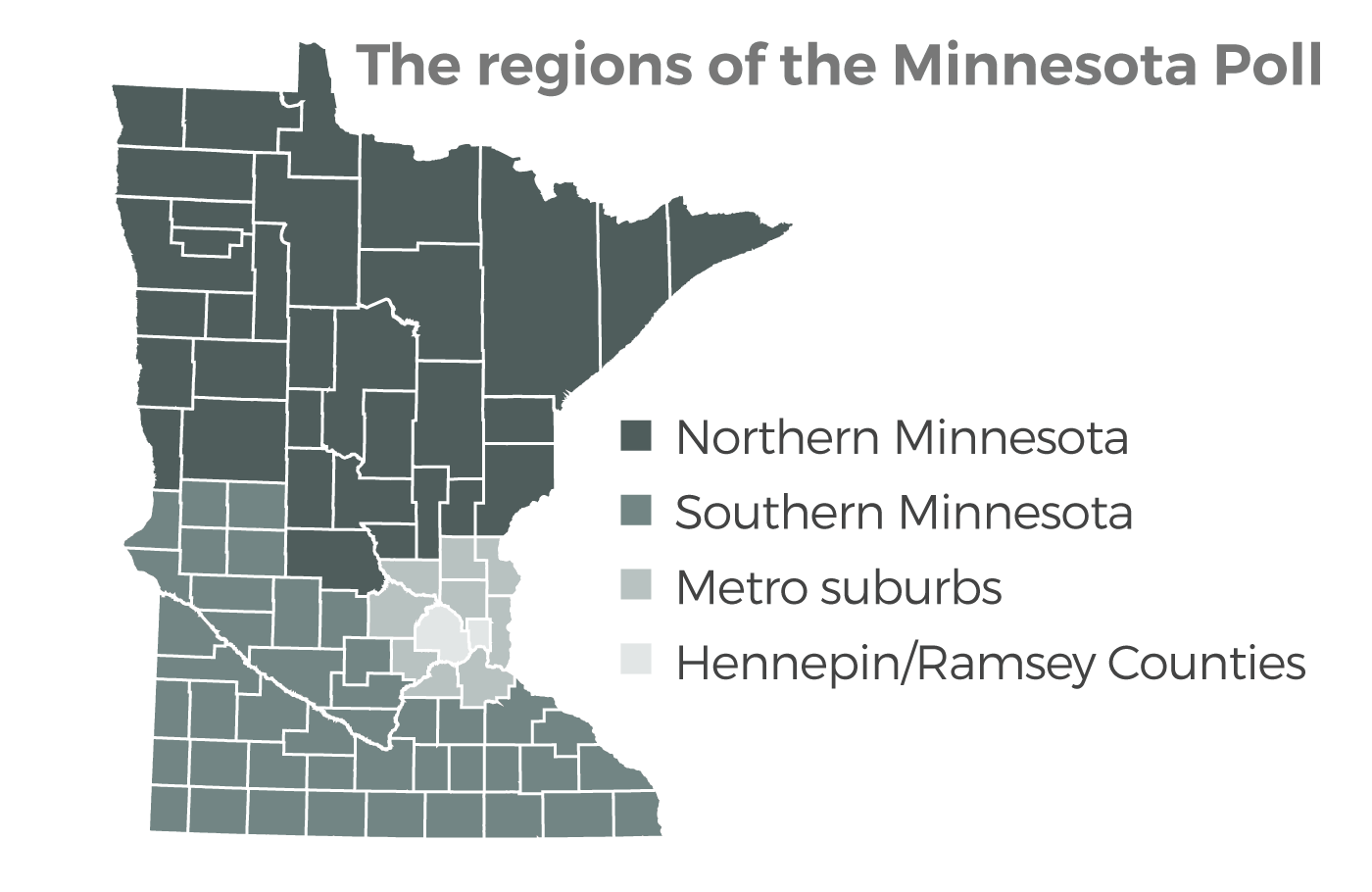 Regions surveyed for MPR News | Star Tribune Minnesota Poll Graphic: William Lager | MPR News.