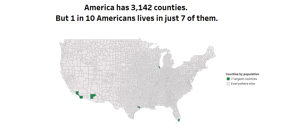 The unequal counties of America