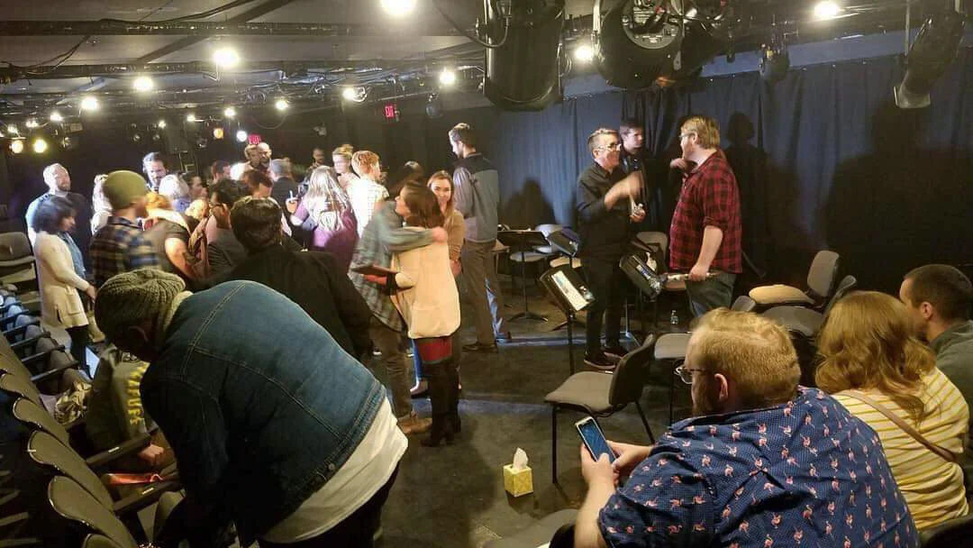 Photo courtesy of Clint Gilbert Three Seconds reading at Theatre Three in February 2019