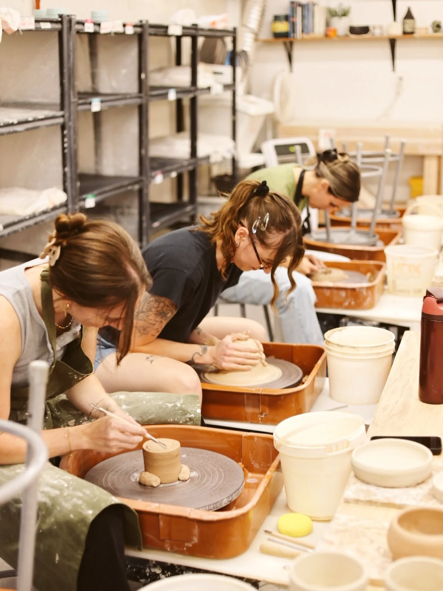 We love Open Studio on Thursday nights! 

It&rsquo;s a casual time to get more practice on class projects, meet other students, and get feedback and advice from our instructors. 

As a perk of being a Continuing Ceramics student, you get free access 